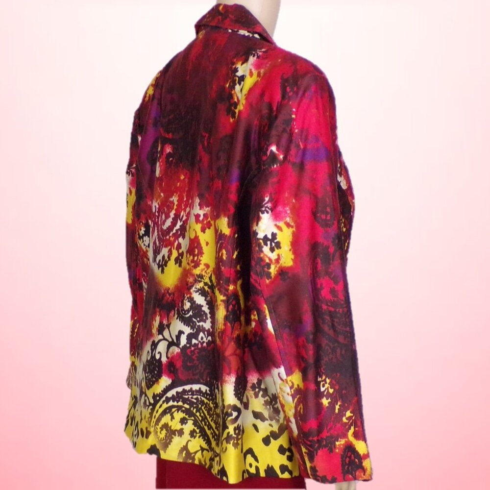 BIRCH HILL size XL Juniors multicolor blazer 100% cotton dry clean only - Picture 6 of 15